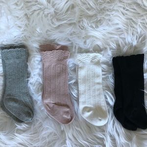 Knee high knitted infant socks